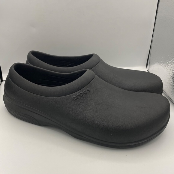 CROCS men’s On The Clock work black slip on shoes Size 12 main image 5